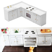 DIY Modern Style Wooden Kitchen Cabinet Dollhouse 1:12