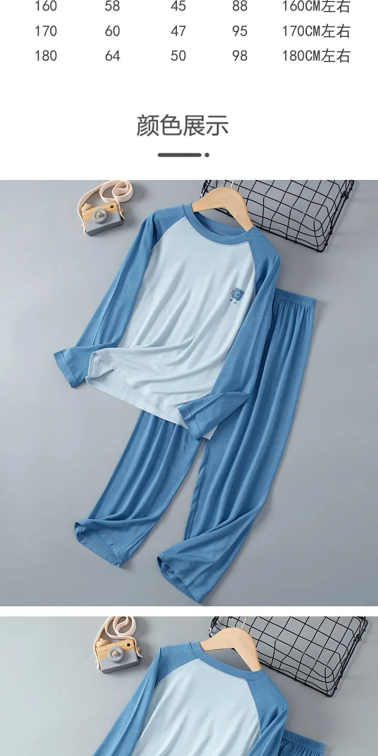 Soft and Cute Modal Fall Winter Children's Pajamas Set