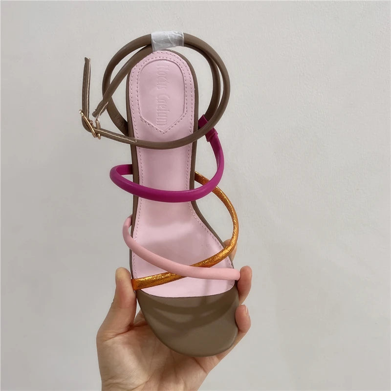 Gladiator Style Summer High Heel Sandals Size 42