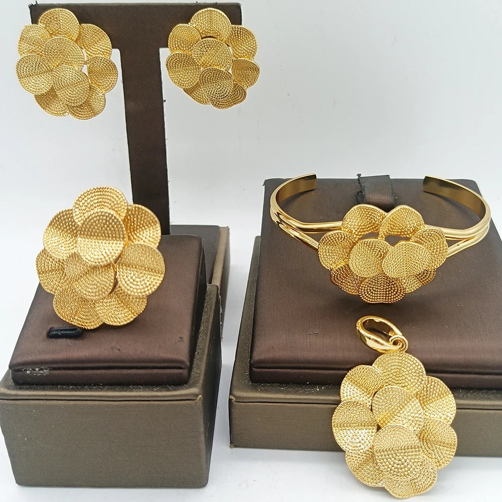 Luxury African Map Gold Jewelry Set Wedding