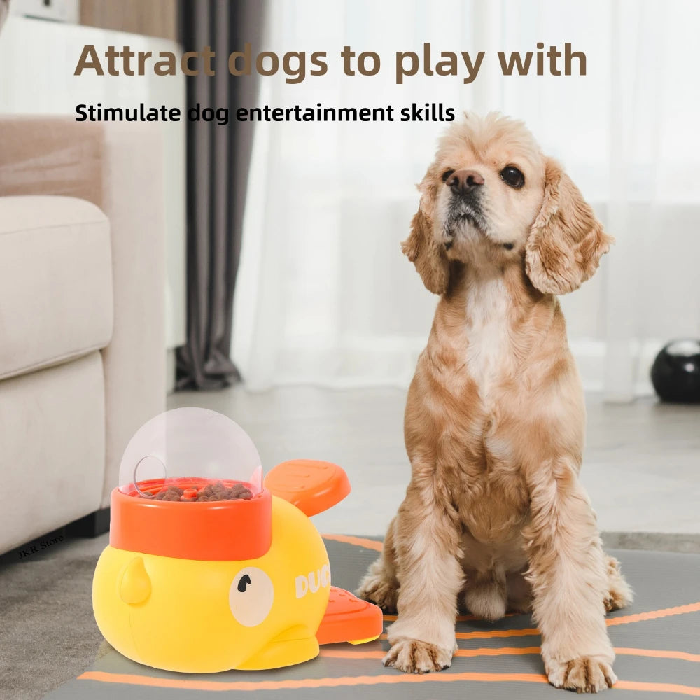 Pet Snack Feeder Dog Cat Food Dispenser Automatic Feeder Puppy Cartoon Duck Design Used to Train Dogs Accessories Cats Suppl - Daisan Mart