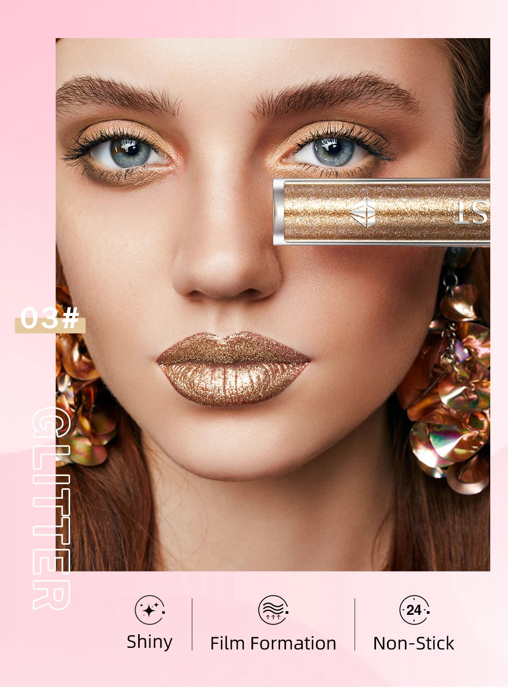 Son Kim Tuyến QIBEST Lâu Trôi Lấp Lánh Chống Nước