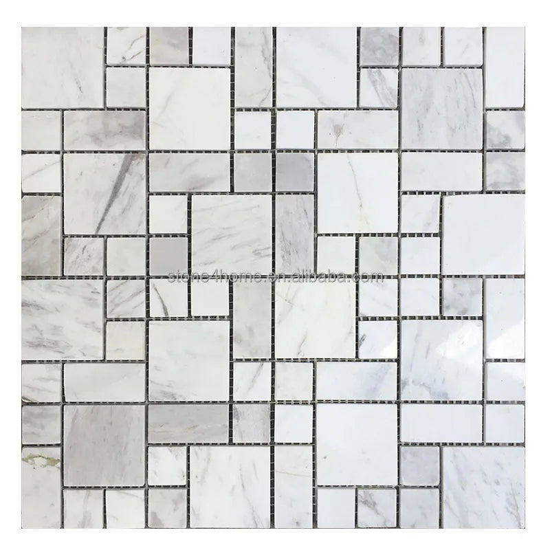 Gạch Mosaic Đá Marble Trắng Trang Trí Tường Sàn