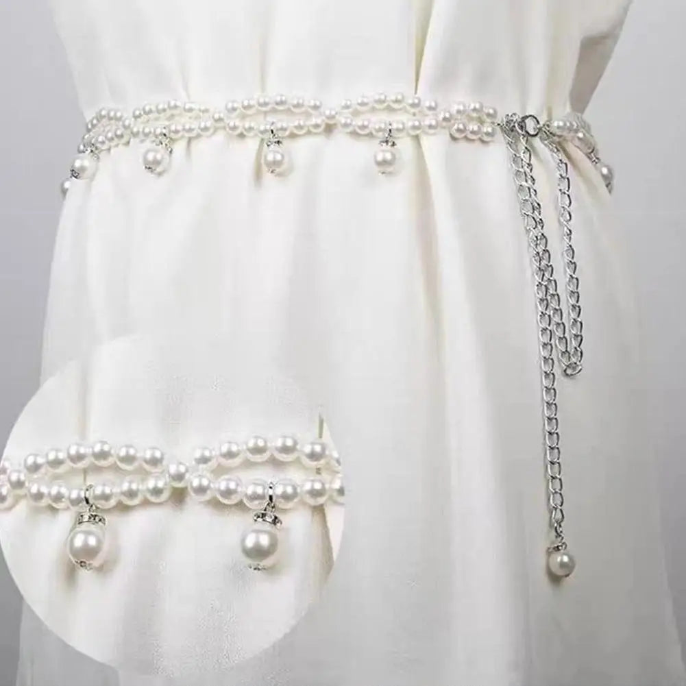 Thắt Lưng Ngọc Trai Nhiều Lớp Phong Cách Hàn Quốc