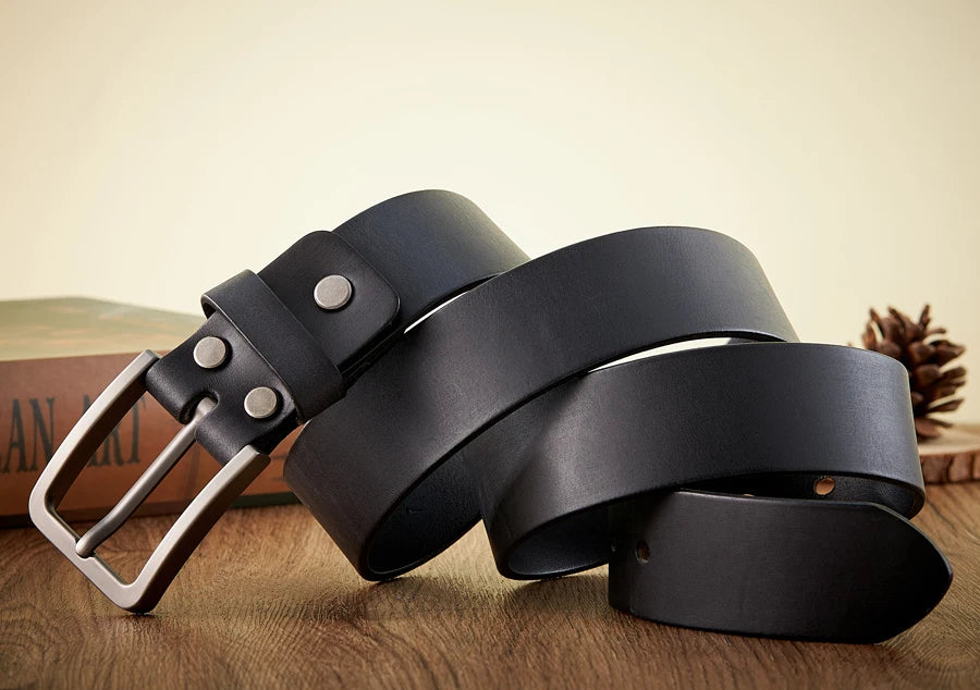 High Quality Men's Cowhide Belt 3.8CM - Jeans Style