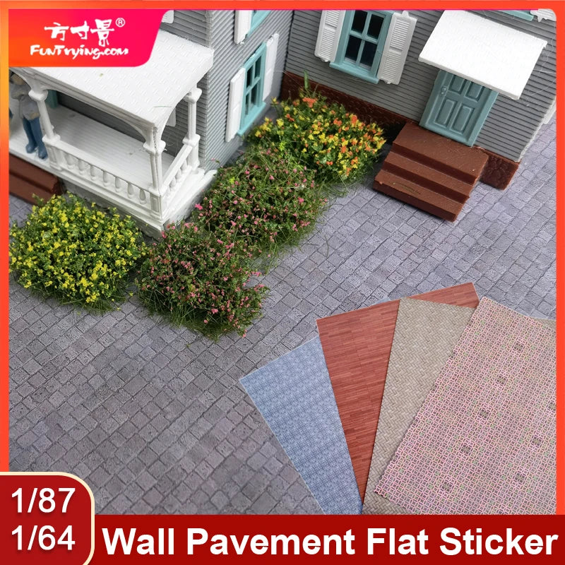 20*30cm model tile sticker build materials flooring without textured static tile road brick pattern DIY stickers self-adhesive