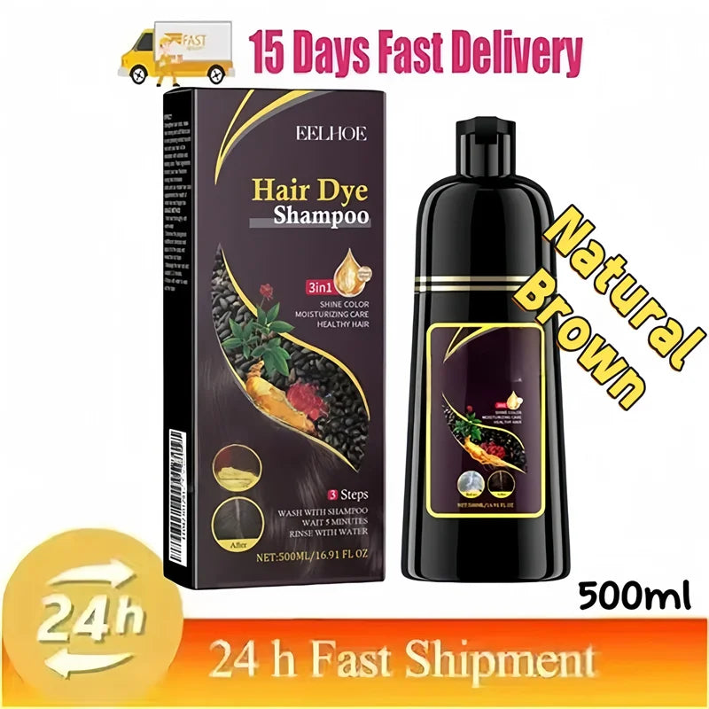 Dầu Gội Thảo Dược 3in1 Nhuộm Tóc Đen An Toàn 50ml