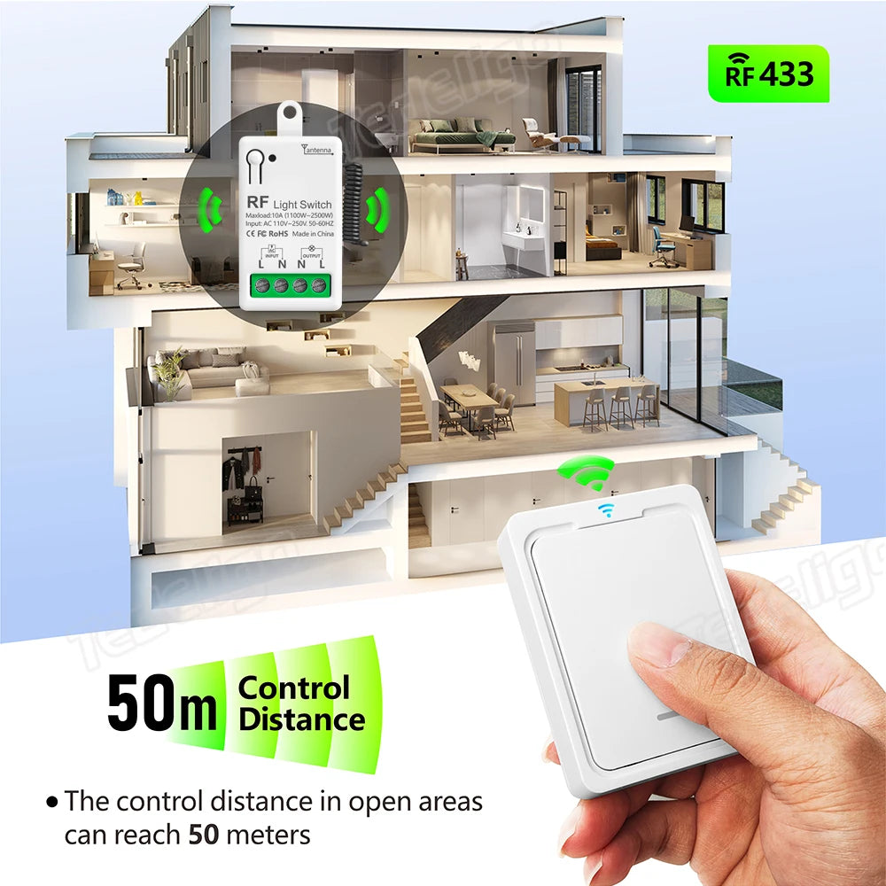 Mini 433MHz RF Remote Control Switch for LED Lights