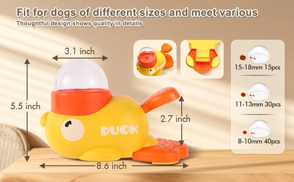 Pet Snack Feeder Dog Food Dispenser Automatic Feeder Puppy Cartoon Duck Design Used to Train Dogs Accessories Cats Cat Supplies - Daisan Mart