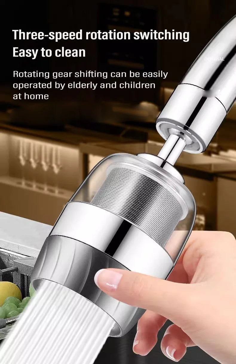 3-Mode Stainless Steel Faucet 360° Rotation Dual Filter Kitchen