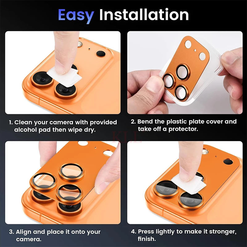 Metal Ring Lens Camera Protector Glass For iPhone 17 Pro Max Alloy Lens Cover For iPhone17 Pro Tempered Glass Cap Accessories