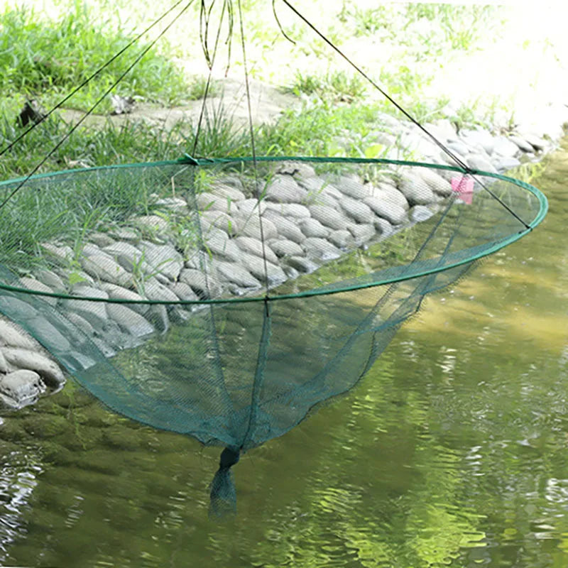 Giỏ Lưới Gấp Tròn - Dụng Cụ Câu Cá Tiện Lợi