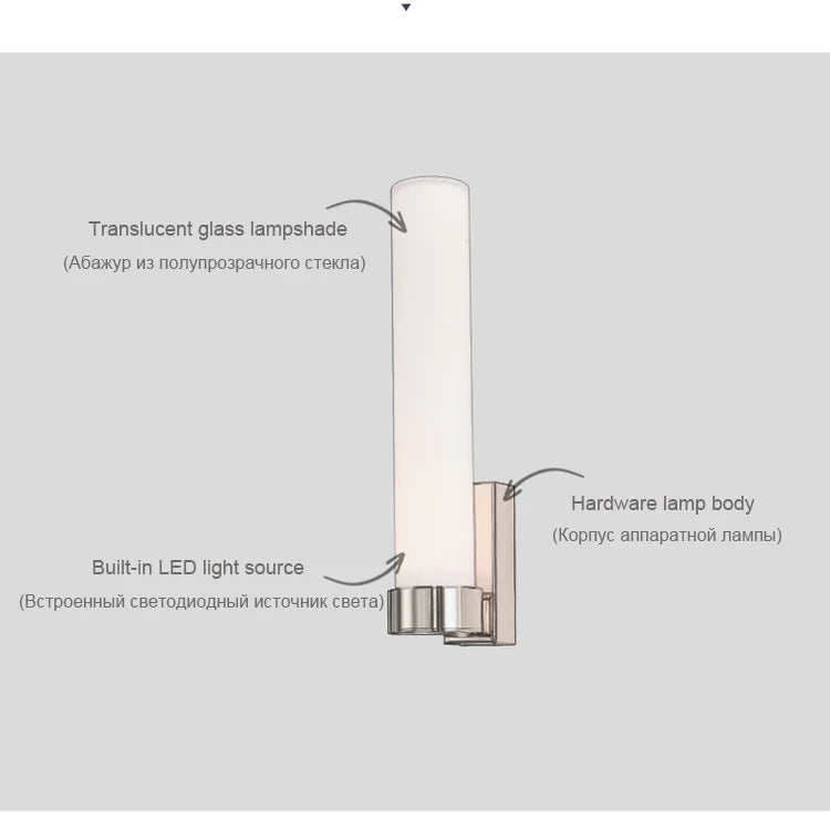 Modern Gold Tube LED Wall Lamp for Living Room Decoration