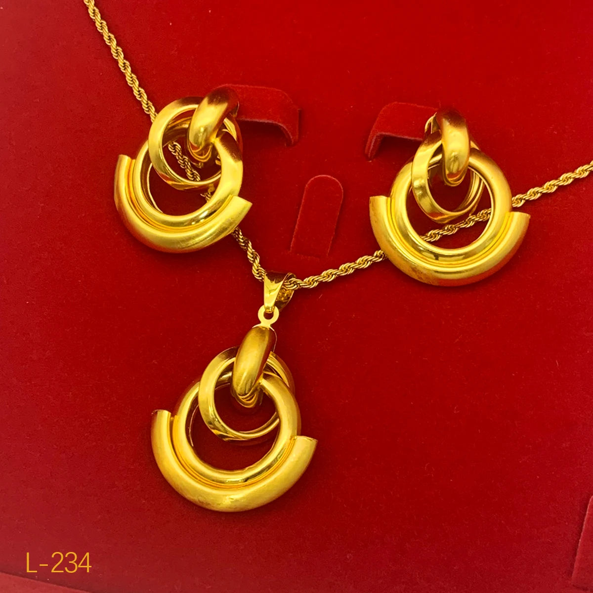 High-end 24K Indian Dubai Gold Jewelry Set for Party