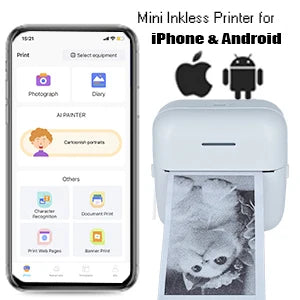 Mini Inkless Sticker Printer HD Thermal Sticky Note Print Pod Sticker Maker Portable Bluetooth Pocket Printer for Notes DIY - Daisan Mart
