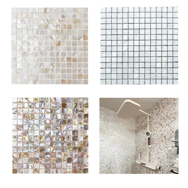 Natural Seashell Mosaic Tiles 30cm - Wall Decoration