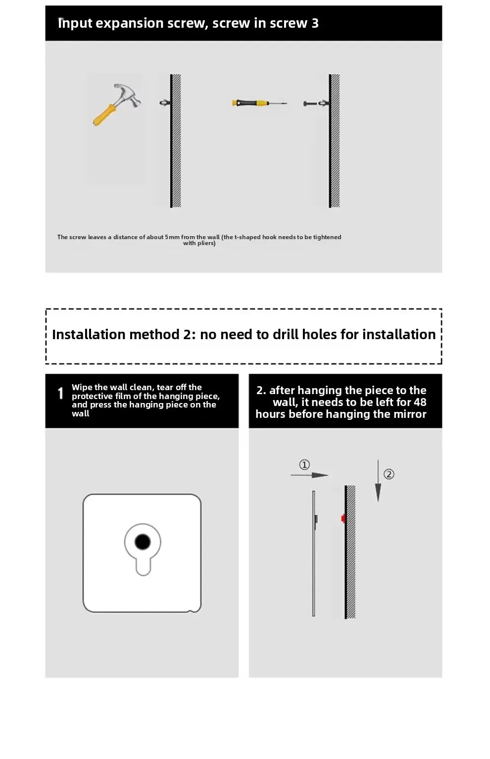 50CM Smart LED Mirror Anti-Fog Touch Wall Mounted