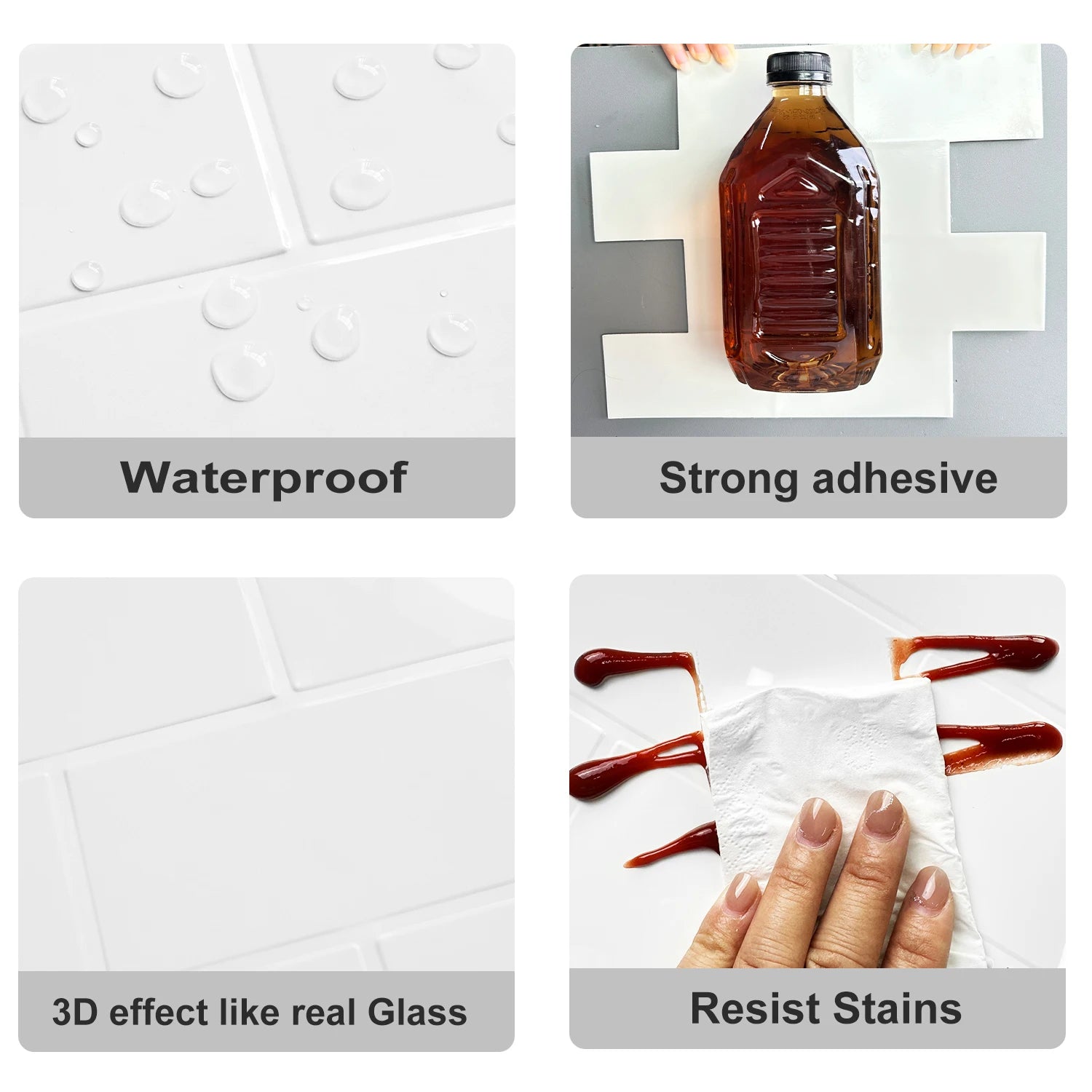 10 Large Waterproof Brick Wall Stickers for Home Decoration