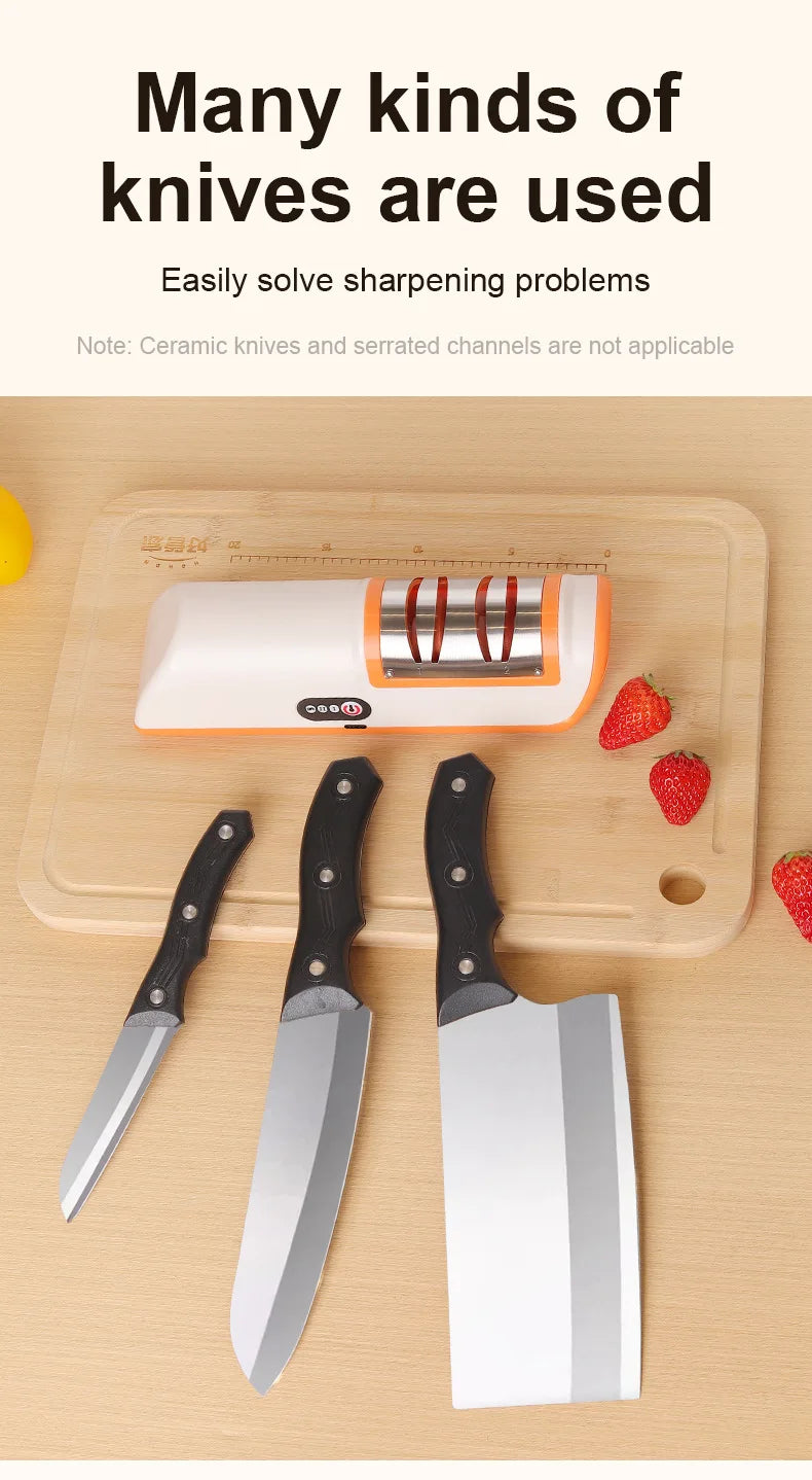 4 speed multi-function electric knife sharpener for kitchen.
