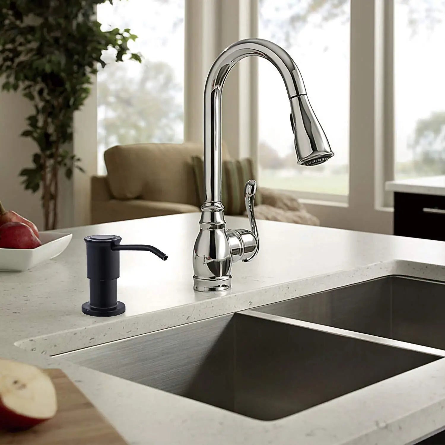 500ml Stainless Steel Under Sink Soap Dispenser for Kitchen