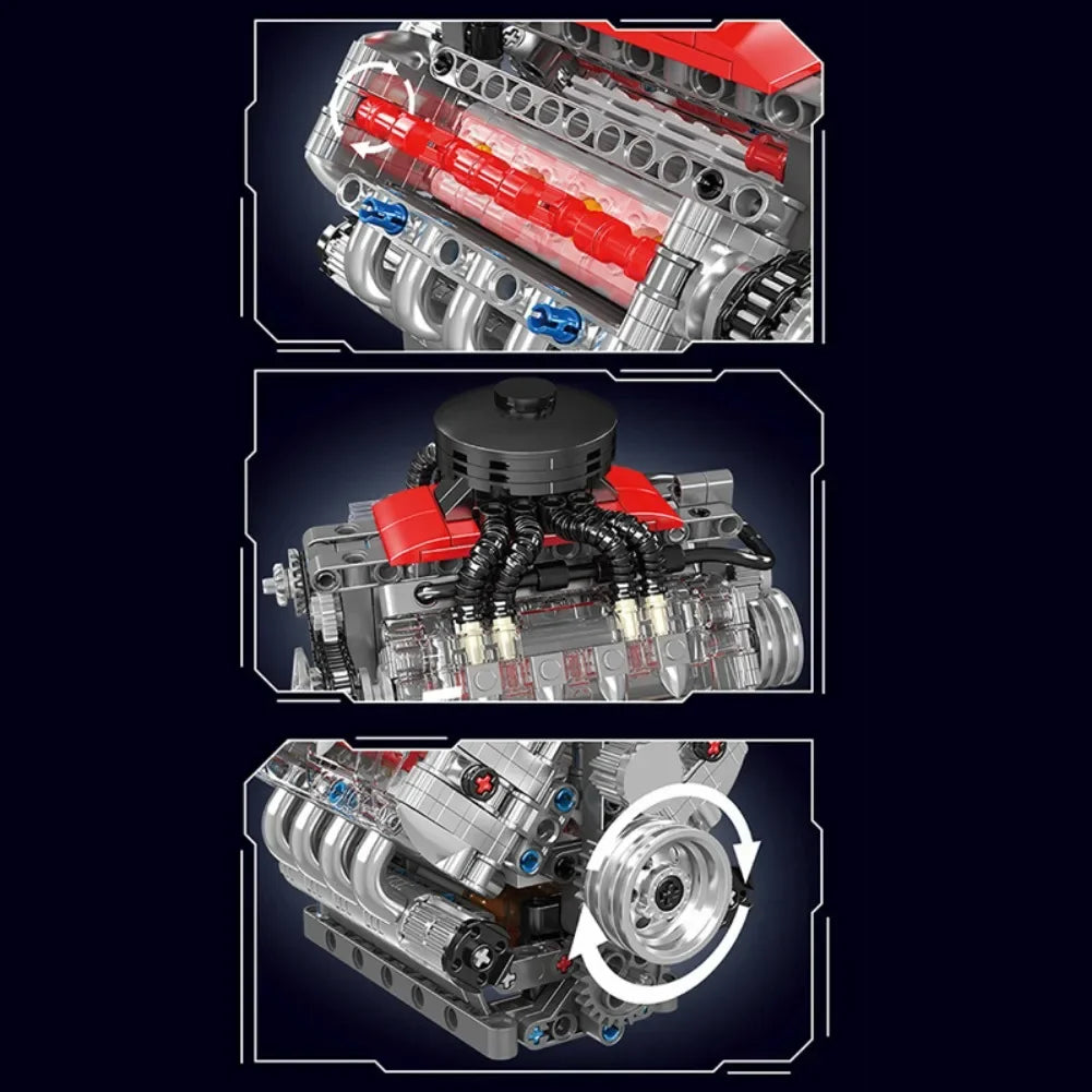 Động cơ Mô phỏng Mould King V8 LSX454 Lắp Ráp - Daisan Mart