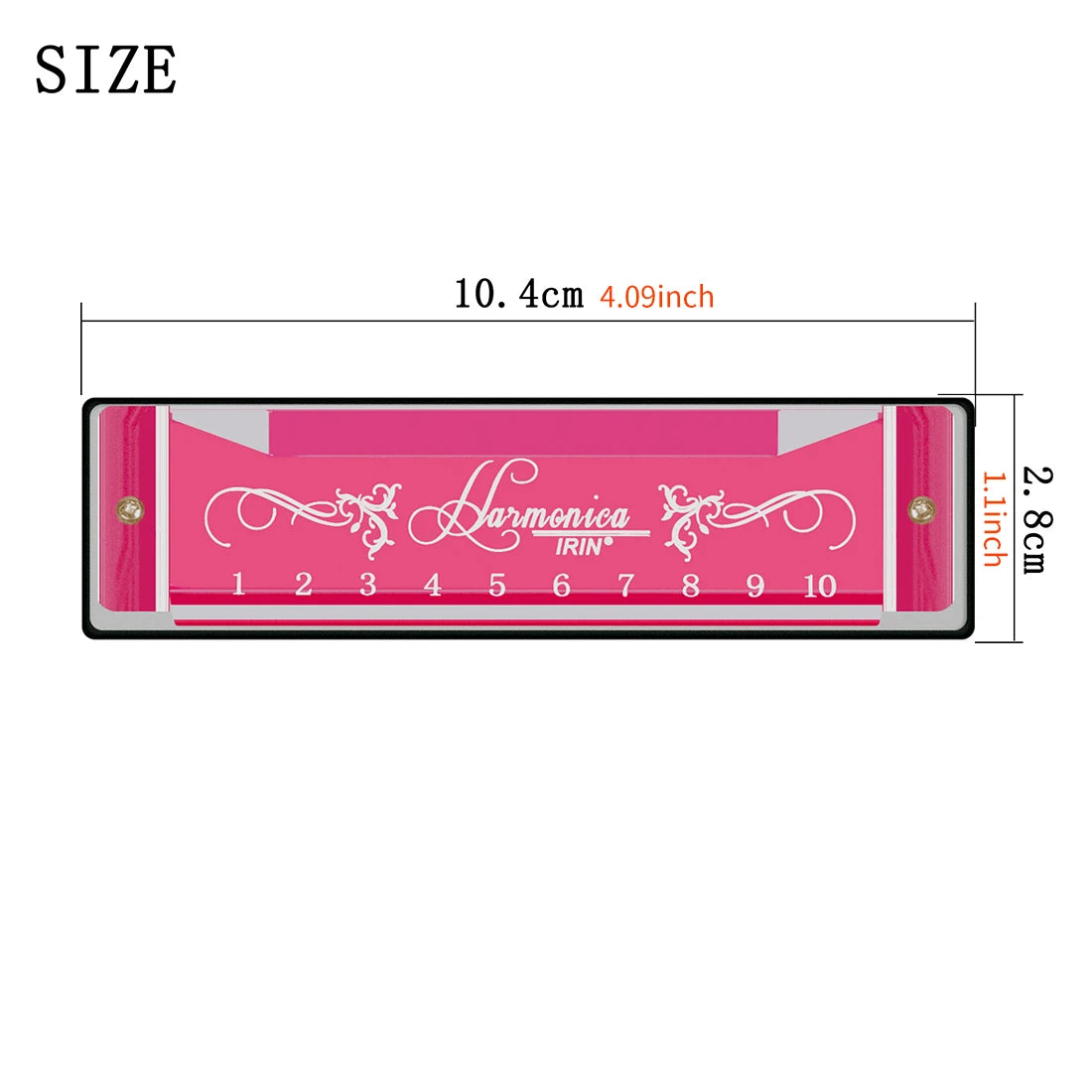 IRIN Harmonica New 10 Hole 20 Tone Harmonica Multicolor C Key Professional Gift with Box for Beginners and Childrens Puzzle Toys