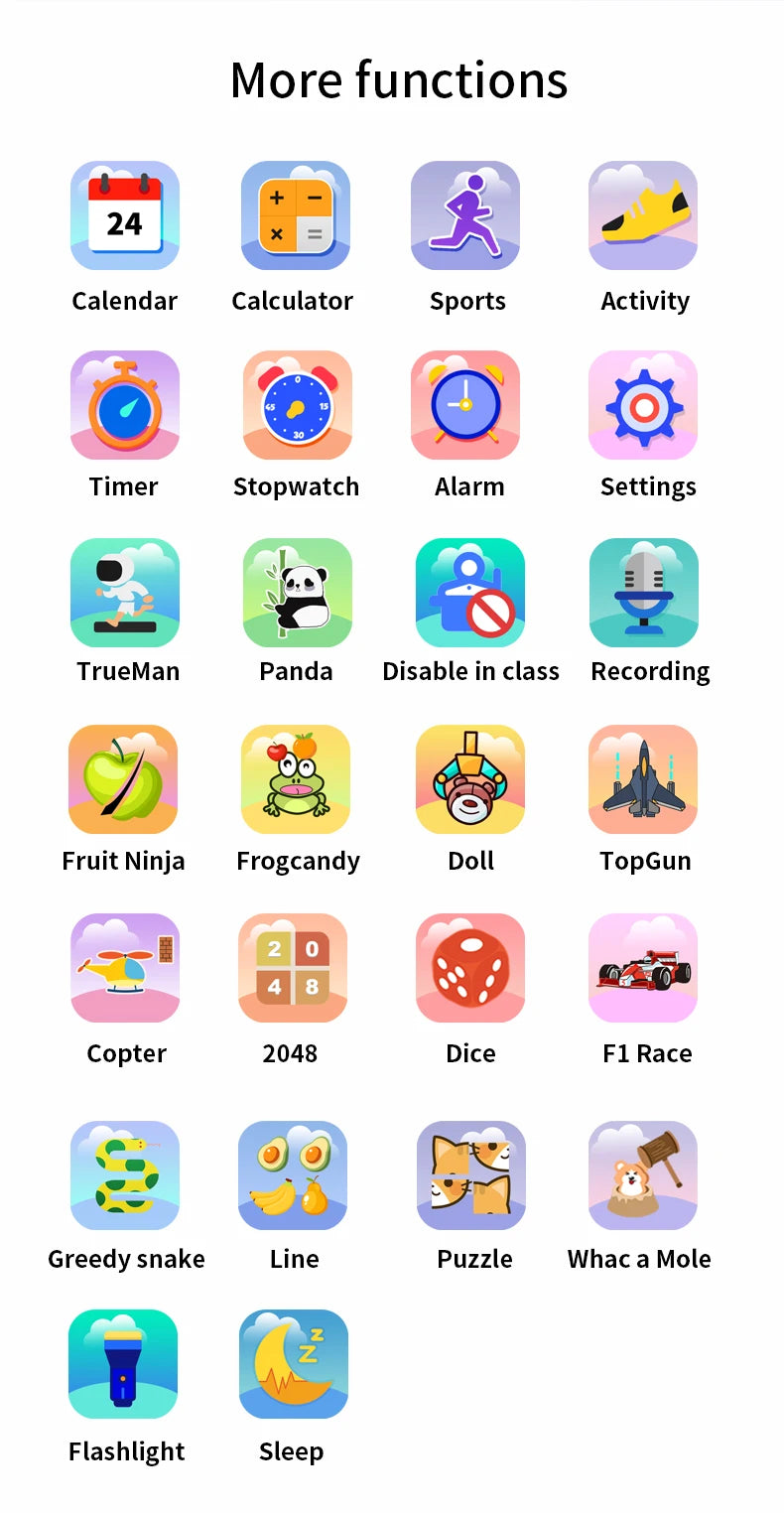 Đồng hồ thông minh trẻ em, theo dõi sức khỏe, thể thao