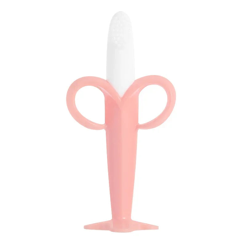 Bàn Chải & Gặm Nướu Hình Chuối Cho Bé 2in1 Silicone - Daisan Mart