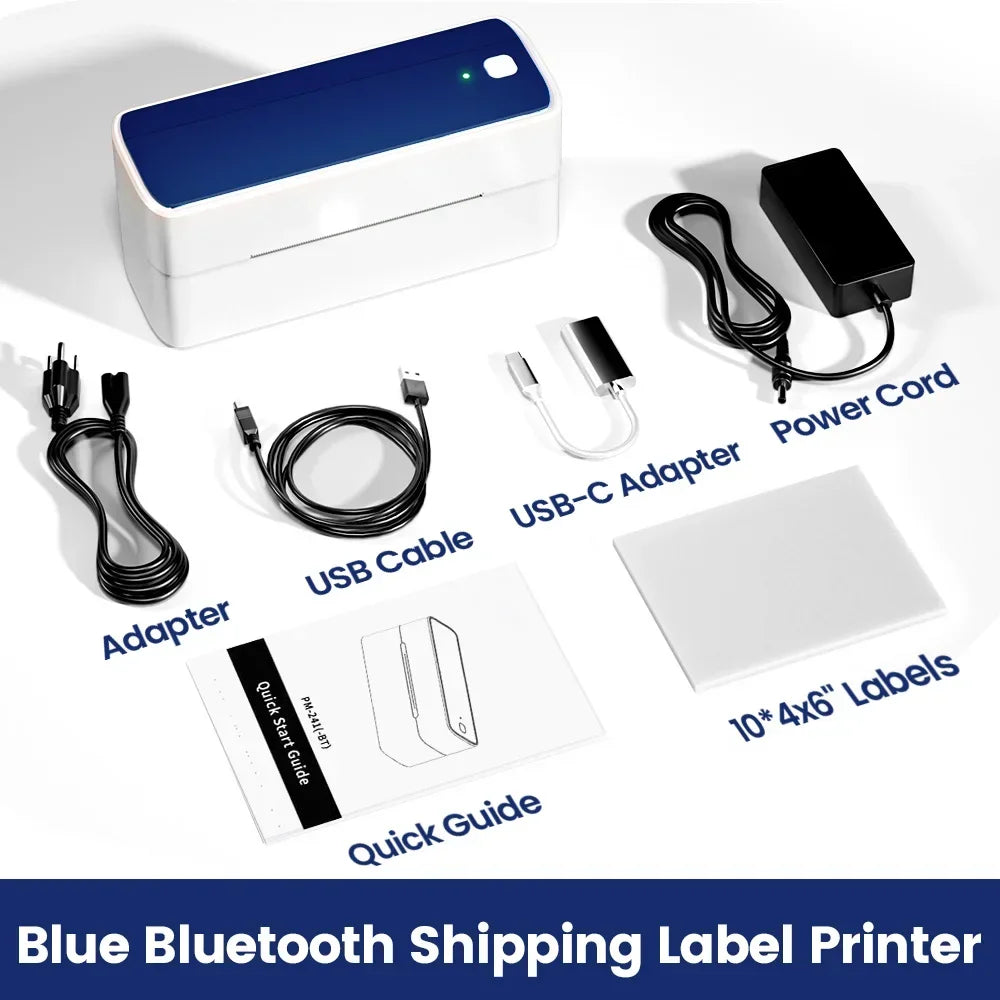 Phomemo 241 Bluetooth Thermal Label Printer Wireless Small Shipping Label Printer 4X6 Compatible with iPhone Android Mac Window - Daisan Mart