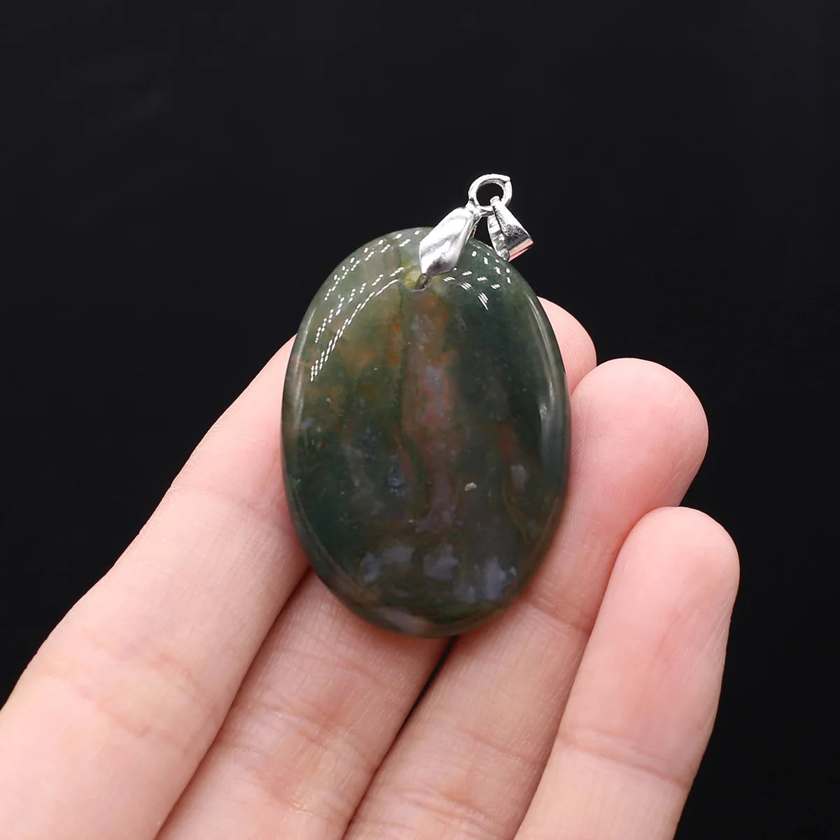 Unique Oval Natural Agate Pendant