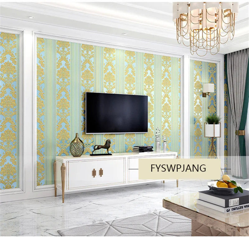 European 3D Wallpaper for Luxury Bedroom &amp; Living Room