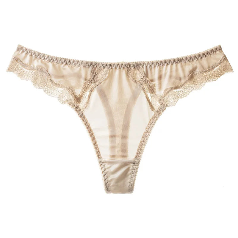 Women's Sexy Ice Silk Low Lace Panties BANNIROU