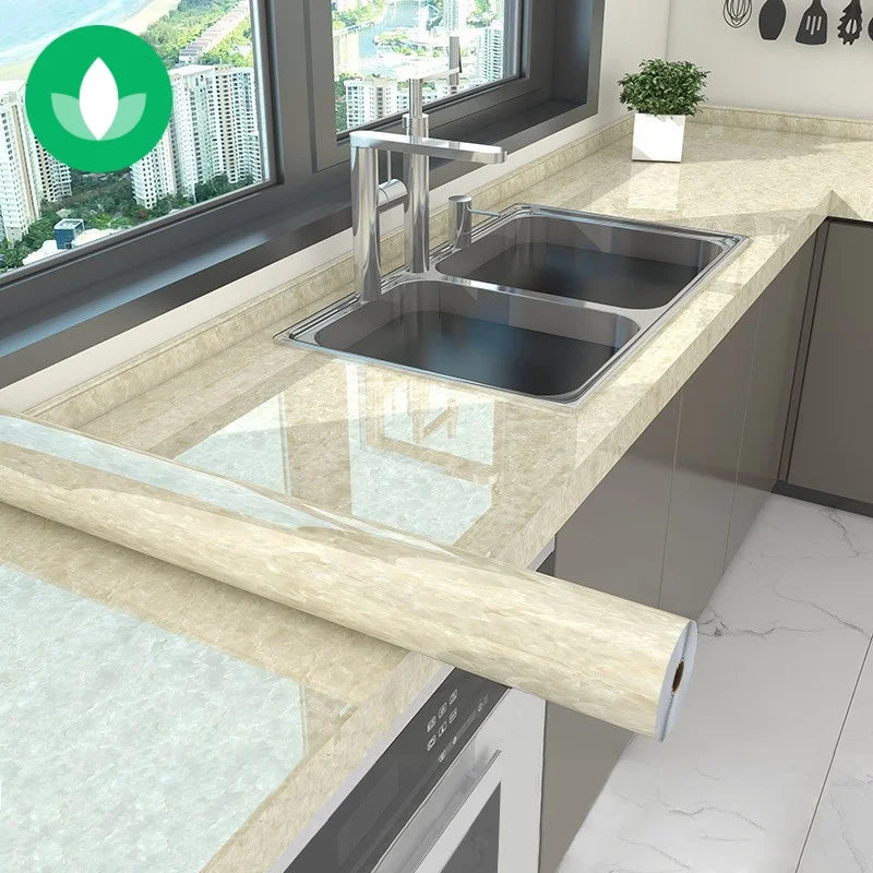 Waterproof Stone Wallpaper for Kitchen Cabinets and Interiors