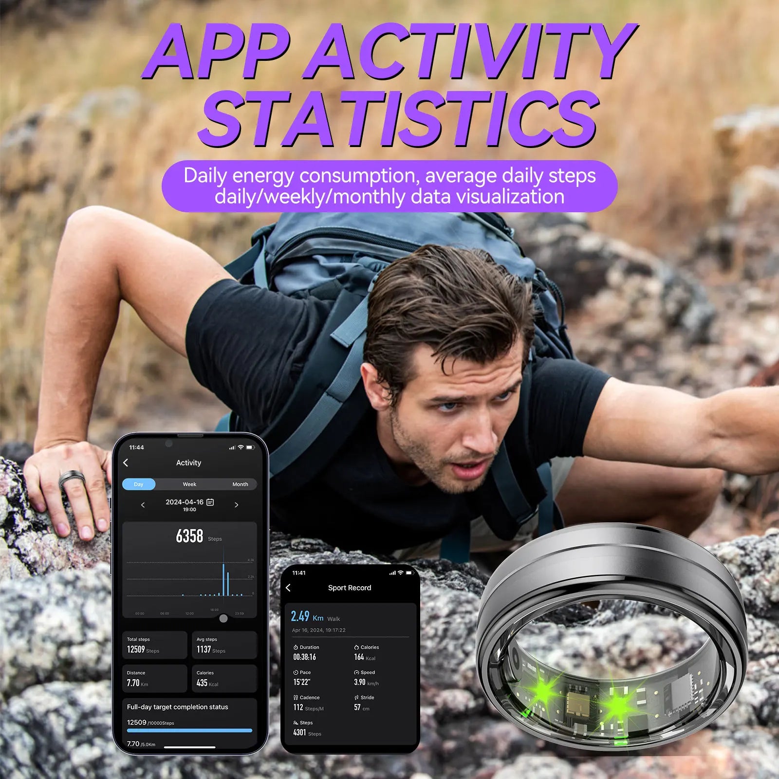 EIGIIS R06 Health Ring - Waterproof, Smart Measurement