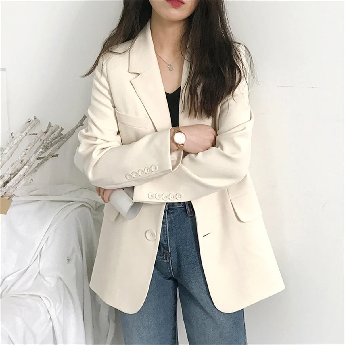 Korean autumn winter loose-fitting office women's blazer