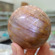 Natural Orange Moonstone Ball Therapy Decor