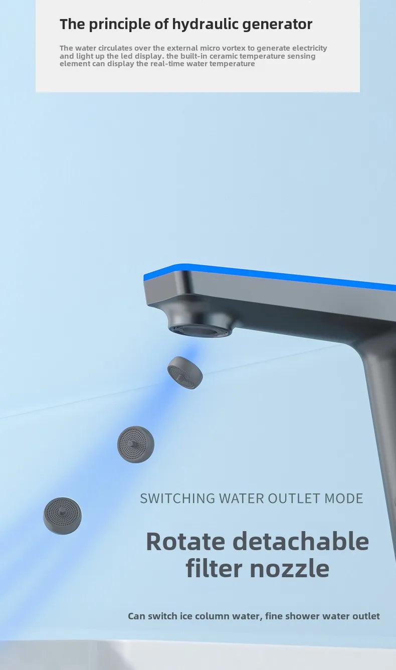 Smart Color Changing LED Lavabo Faucet For Bathroom