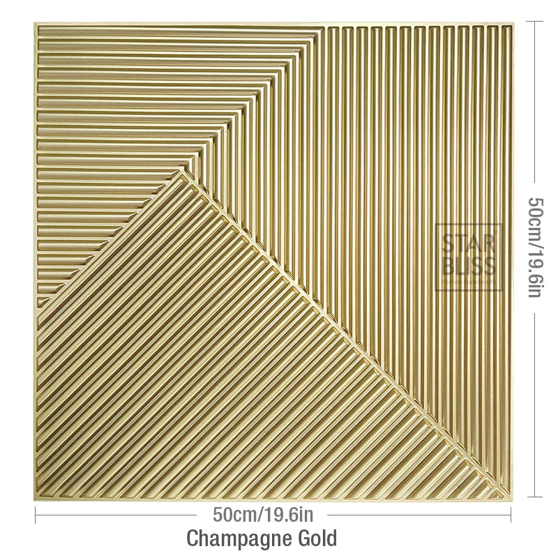 3D wall panel with golden wood grain, waterproof, 3m²