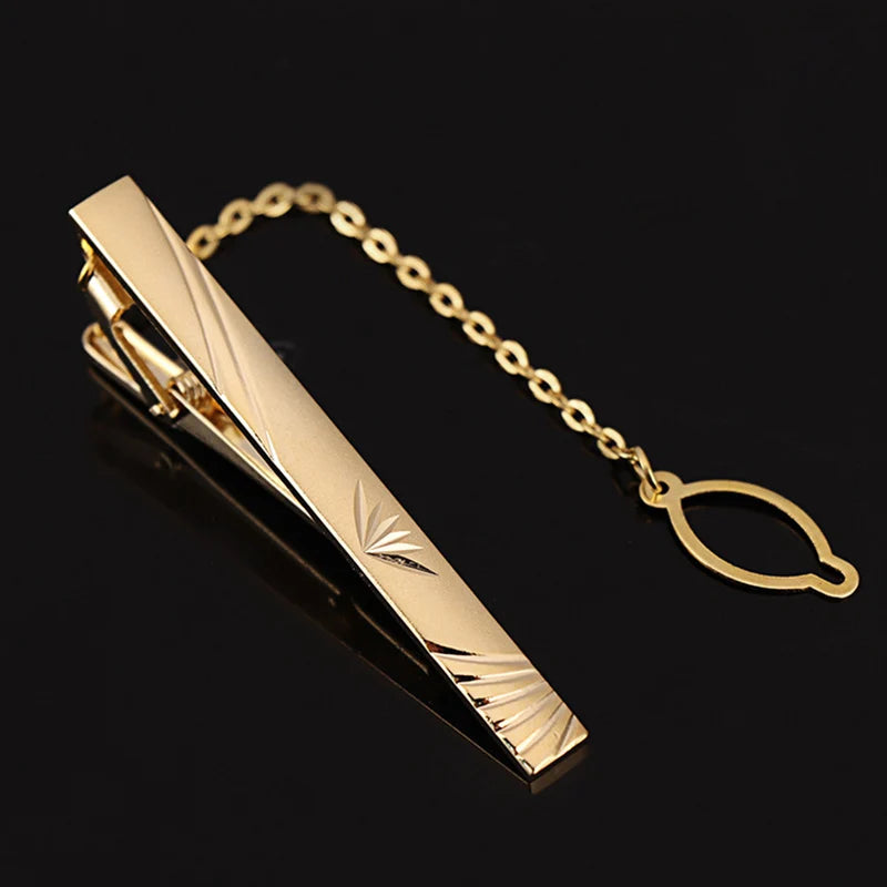 復古鍍金男士領帶夾，優雅派對之選