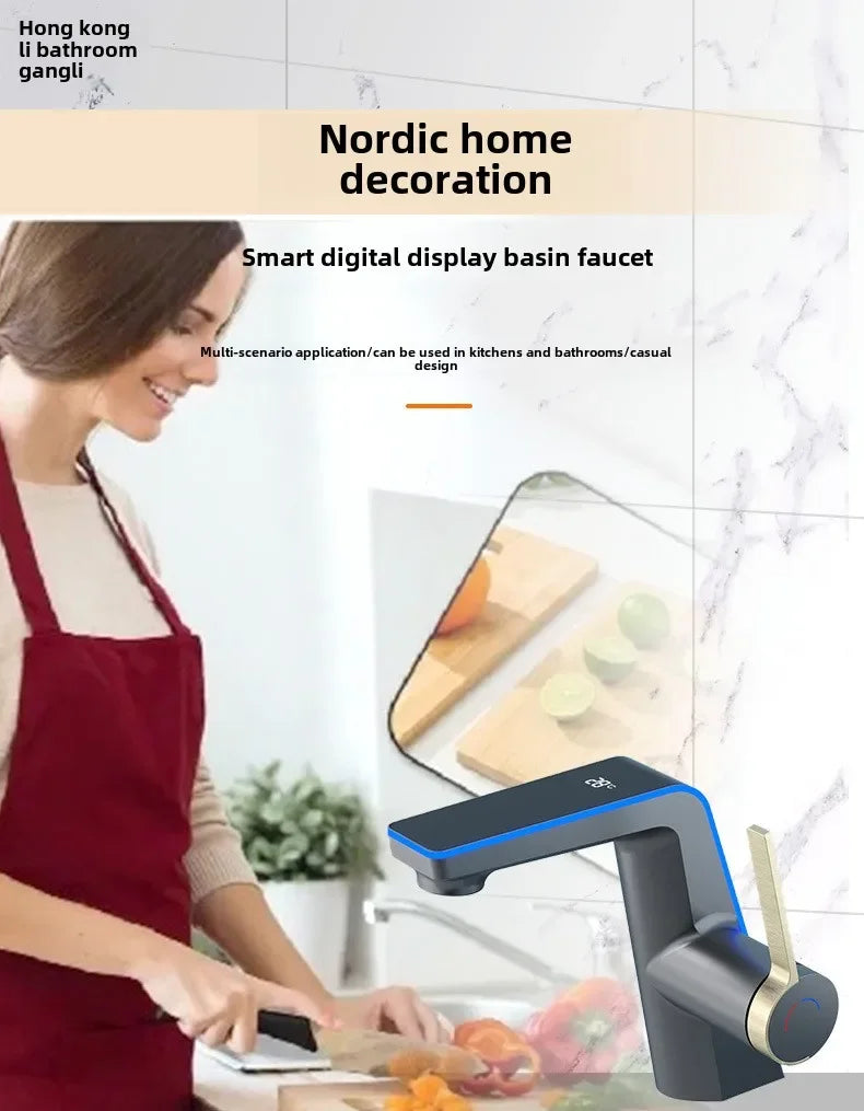 Modern Color Changing LED Touch Sensor Bathroom Faucet