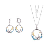 Bộ Trang Sức Mèo Bạc 925 Đính Đá Sang Trọng Nữ