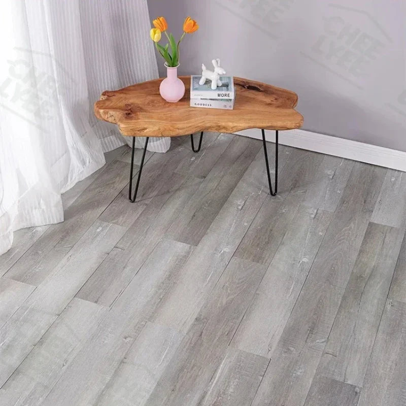 45x15cm Floor Sticker Wall Sticker Modern Self-adhesive Thick PVC Wood Grain Floor Sticker Living Room Bedroom Decoration