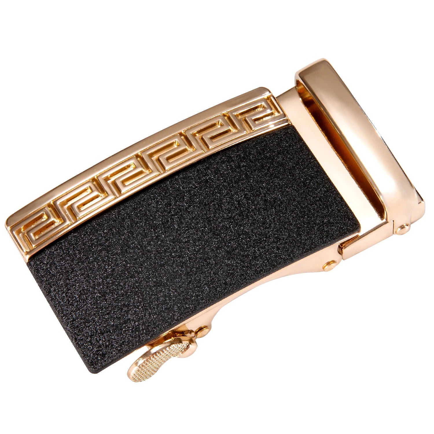 High quality black cowhide men's belt with automatic buckle 130cm