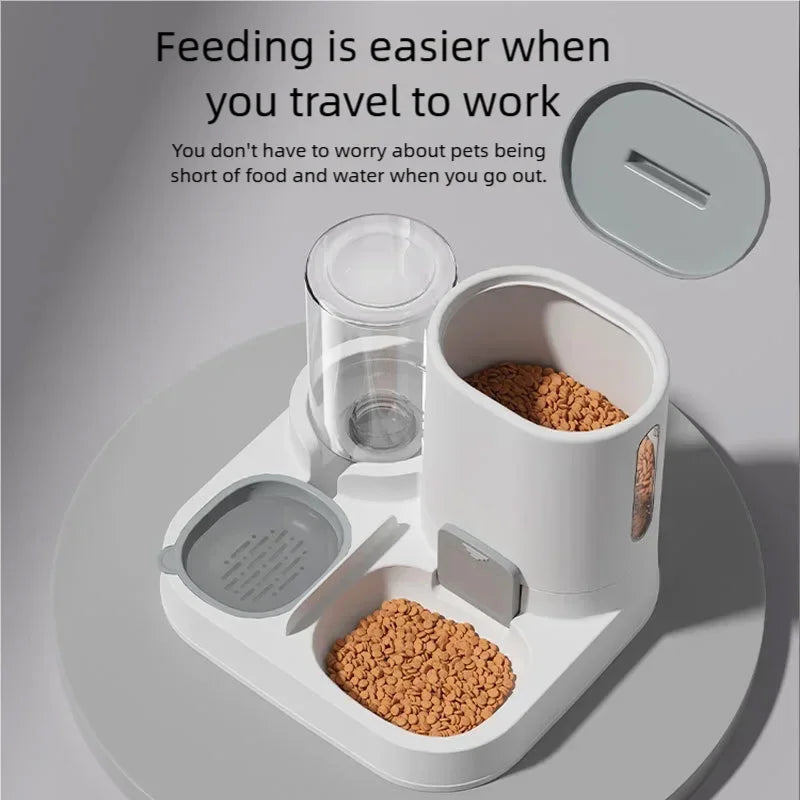 Automatic Pet Feeder And Water Dispenser Two-in-One Bowl Large Capacity For Cats Dogs Smooth Feeding System Pet Supplies - Daisan Mart