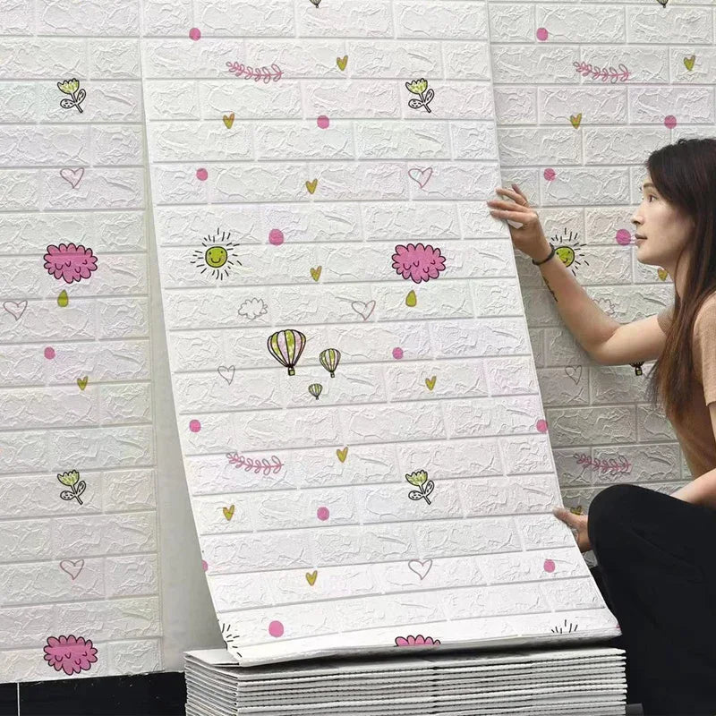 Giấy Dán Tường 3D Chống Thấm Gạch 70cm*10m Nội Thất