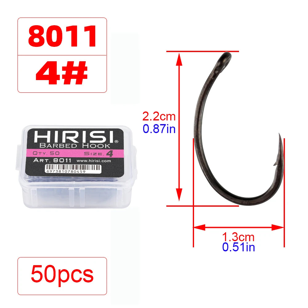 Lưỡi Câu Cá Hirisi 50 Móc Thép Carbon PTFE Chống Gỉ