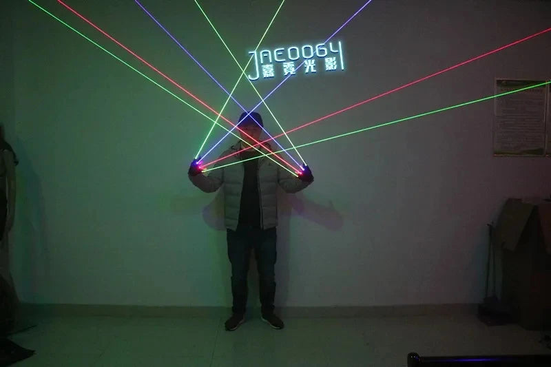 DJ Laser Gloves RGB 2in1 LED Stage Party Lights