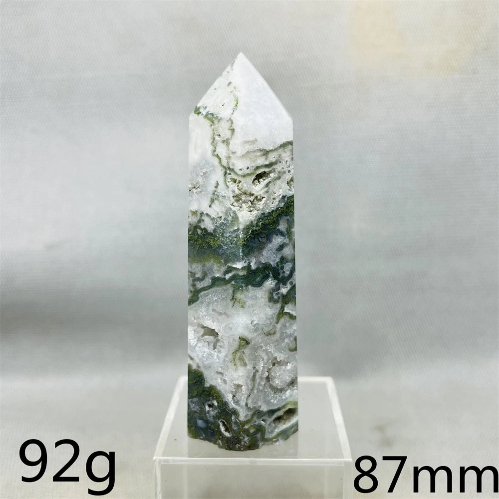 Natural Moss Agate Tower - Super Energy