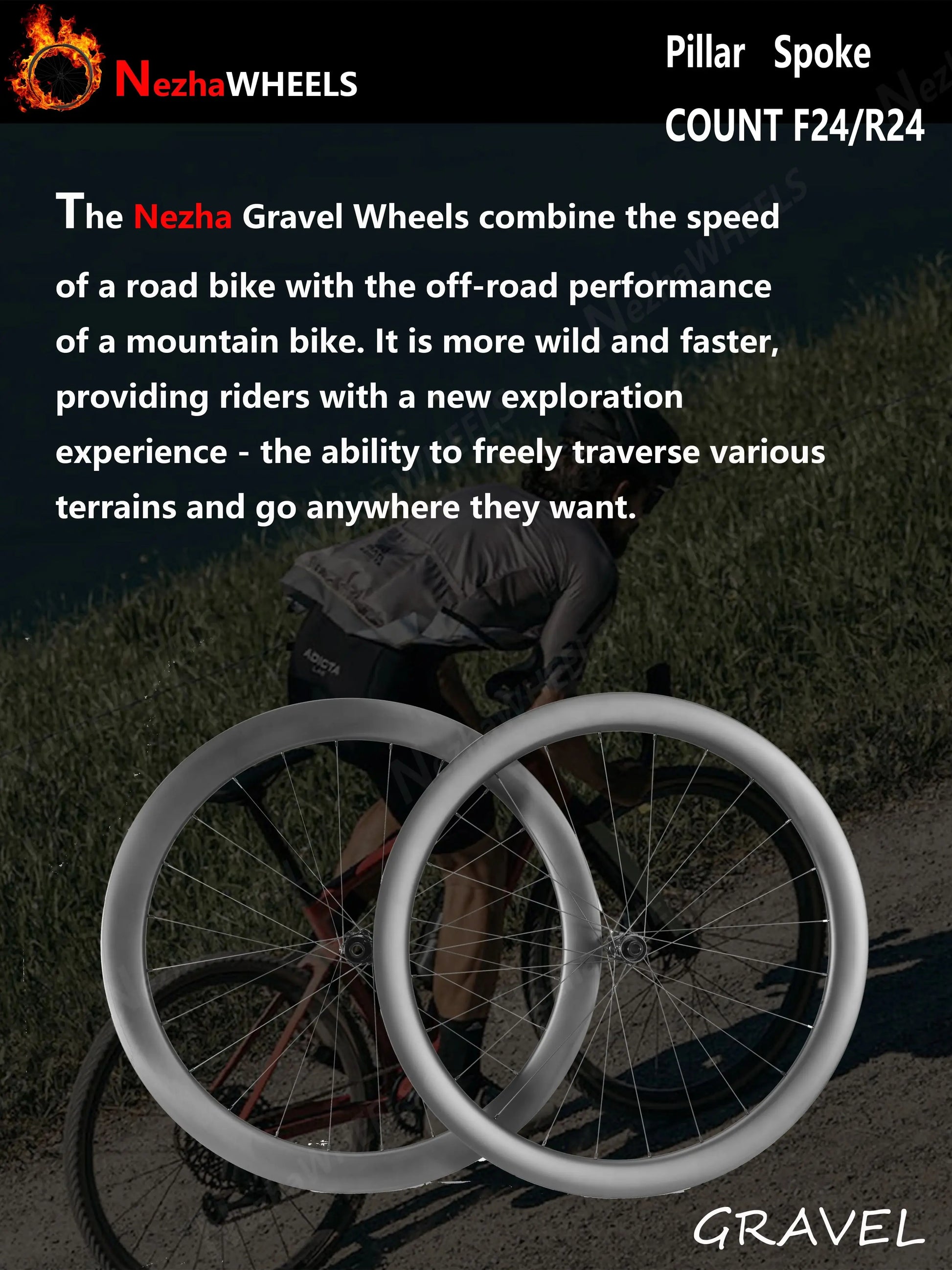 NeZhaWheels 30/35/40/45/50mm Depth 700C Road Bicycle Tubeless Disc Brake Super Light Wheel 36mm Width Gravel Carbon wheelset - Daisan Mart