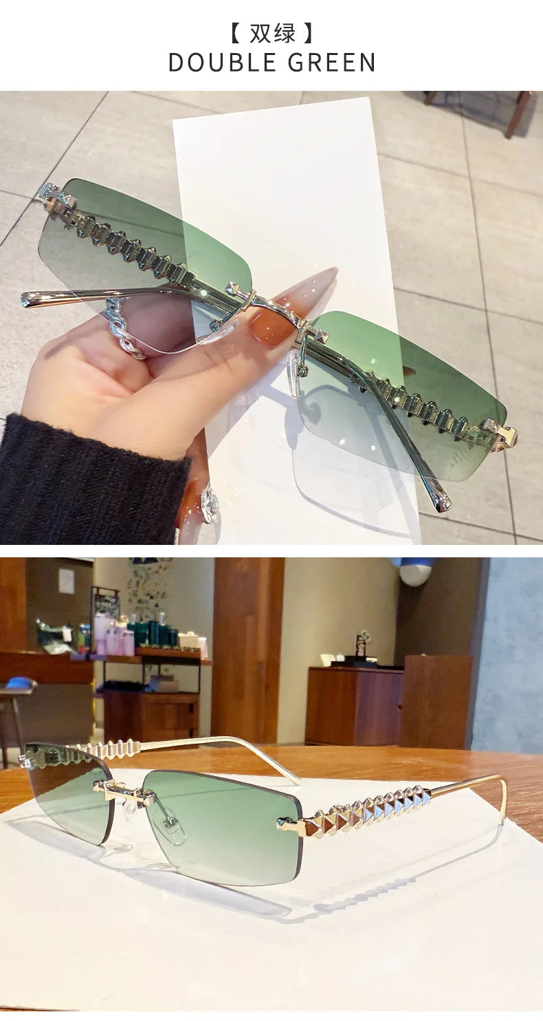 Kính Râm Thời Trang Không Viền 2025 Cho Nữ